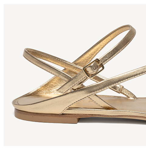 The Corinna Flat - Gold Metallic Nappa