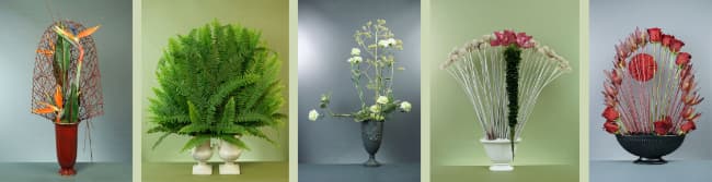 Floral Designs in classical containers by Mark Pampling