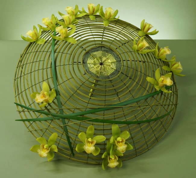 Bridal design with Cymbidium Orchids and Liriope foliage by Mark Pampling.