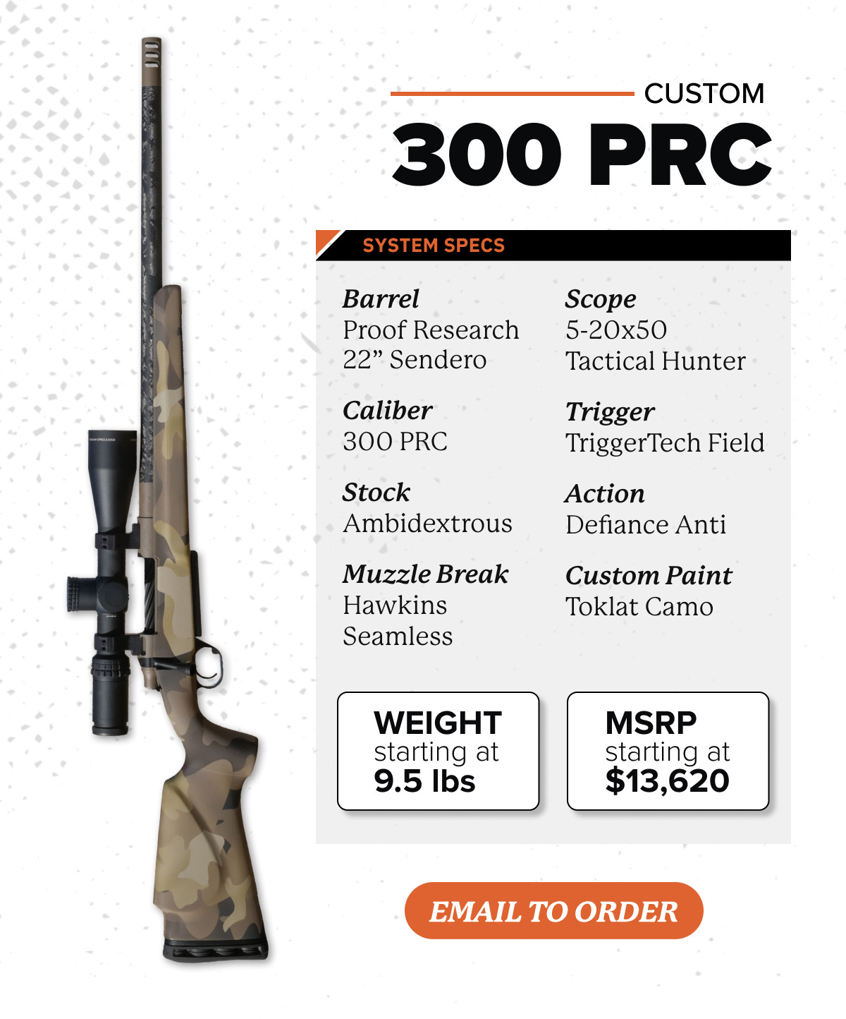 Email us to start your custom rifle build today!