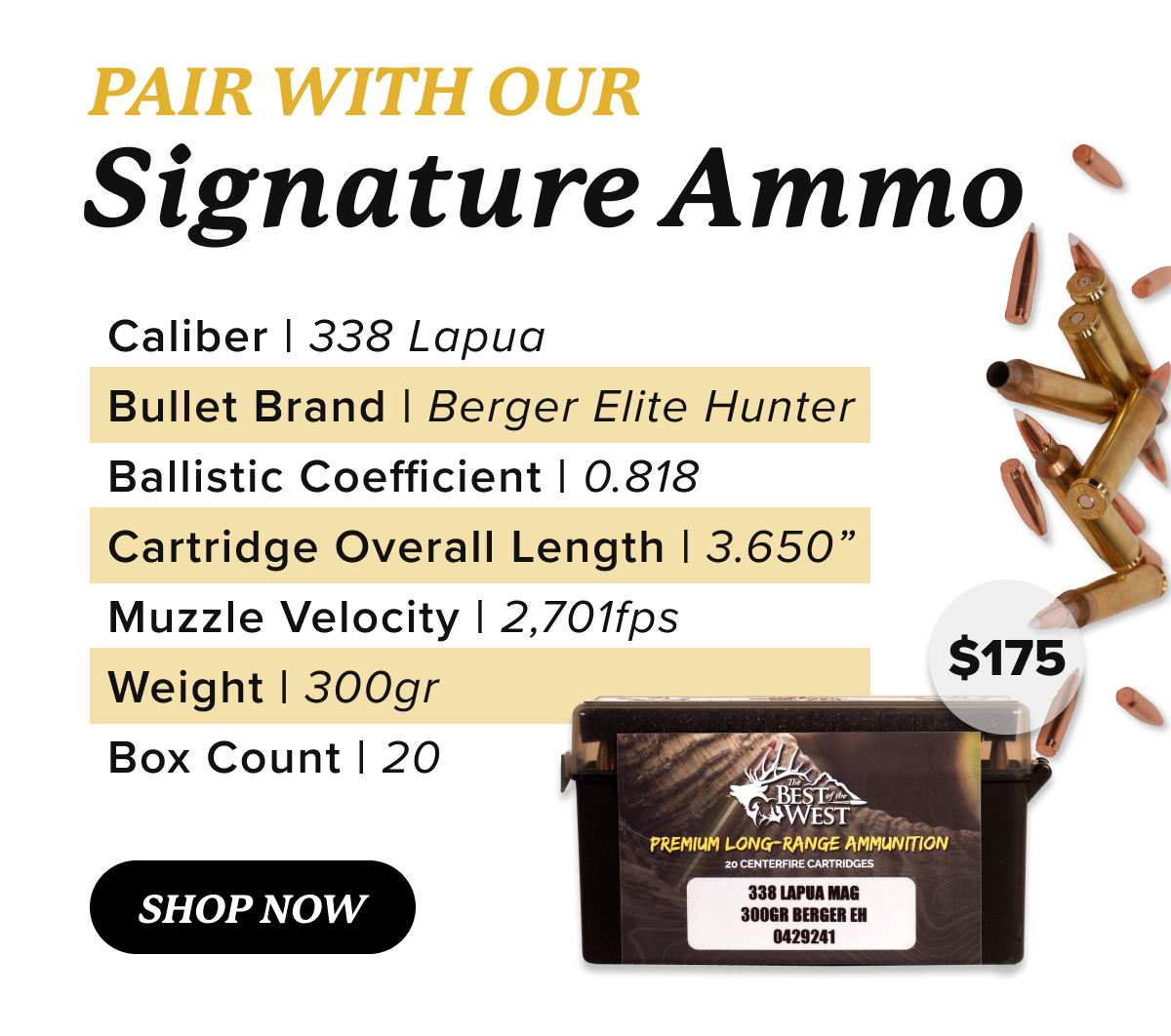 Shop 338 Lapua Signature Ammo