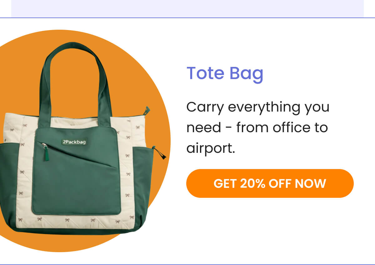Tote Bag | Carry everything you need - from office to airport. | GET 20% OFF NOW