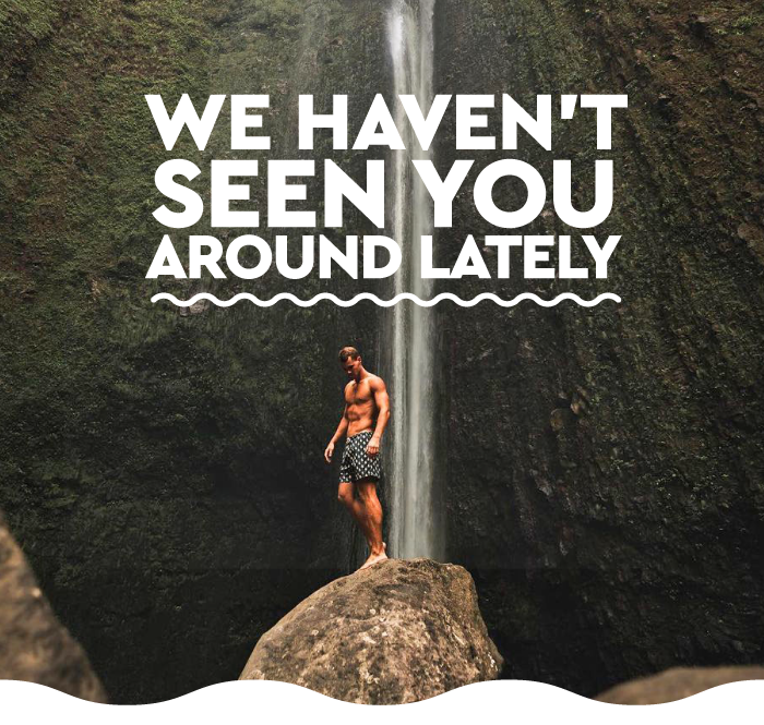 WE HAVEN'T SEEN YOU AROUND LATELY!