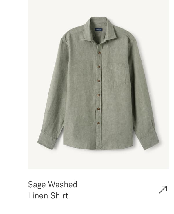 &nbsp;Sage Washed Linen Shirt