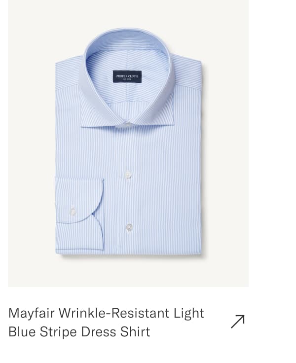 &nbsp;Mayfair Wrinkle-Resistant Light Blue Stripe Dress Shirt