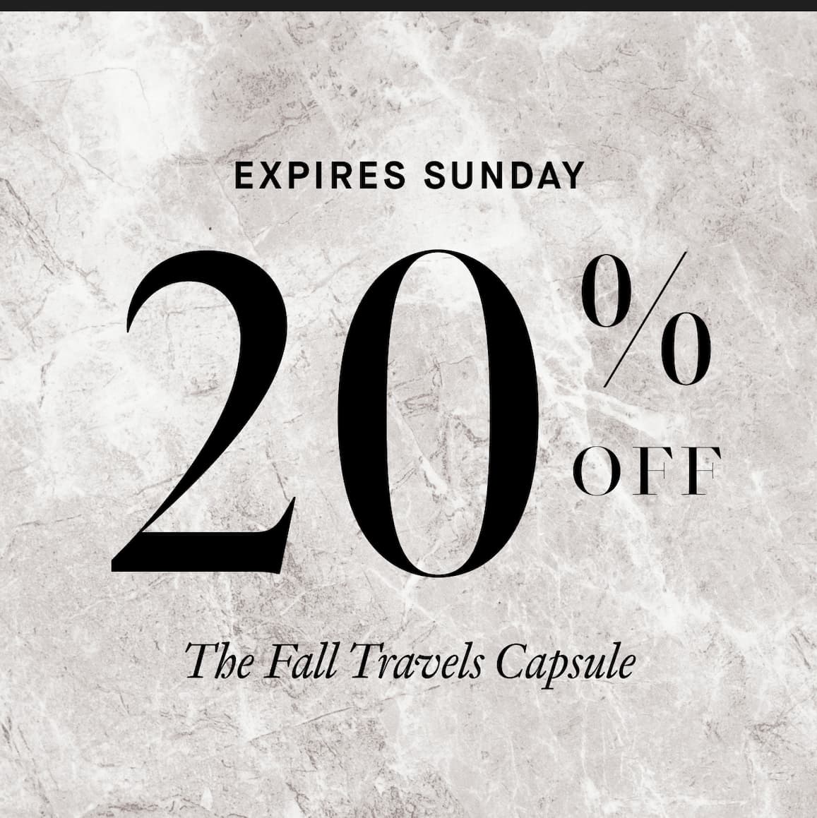 The Fall Travels Capsule - 20% OFF