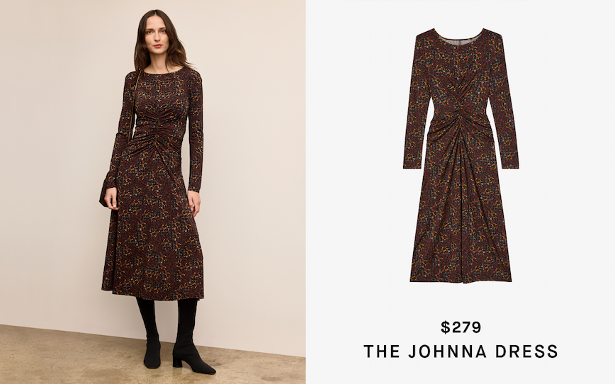The Johnna Ruched Dress - Printed Jersey