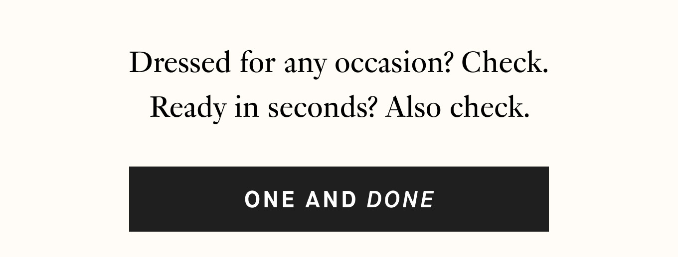 One and done