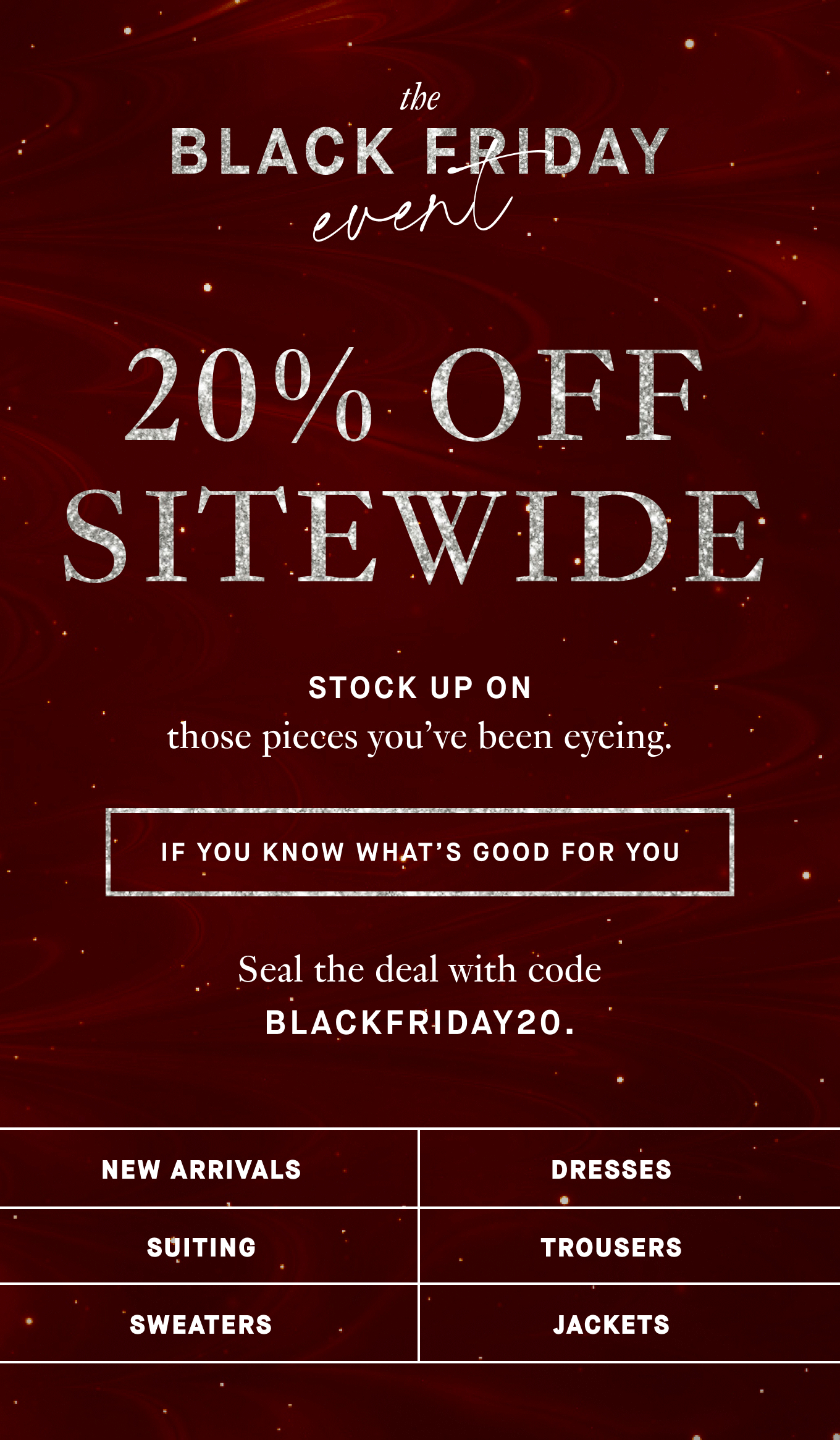 20% OFF site wide 