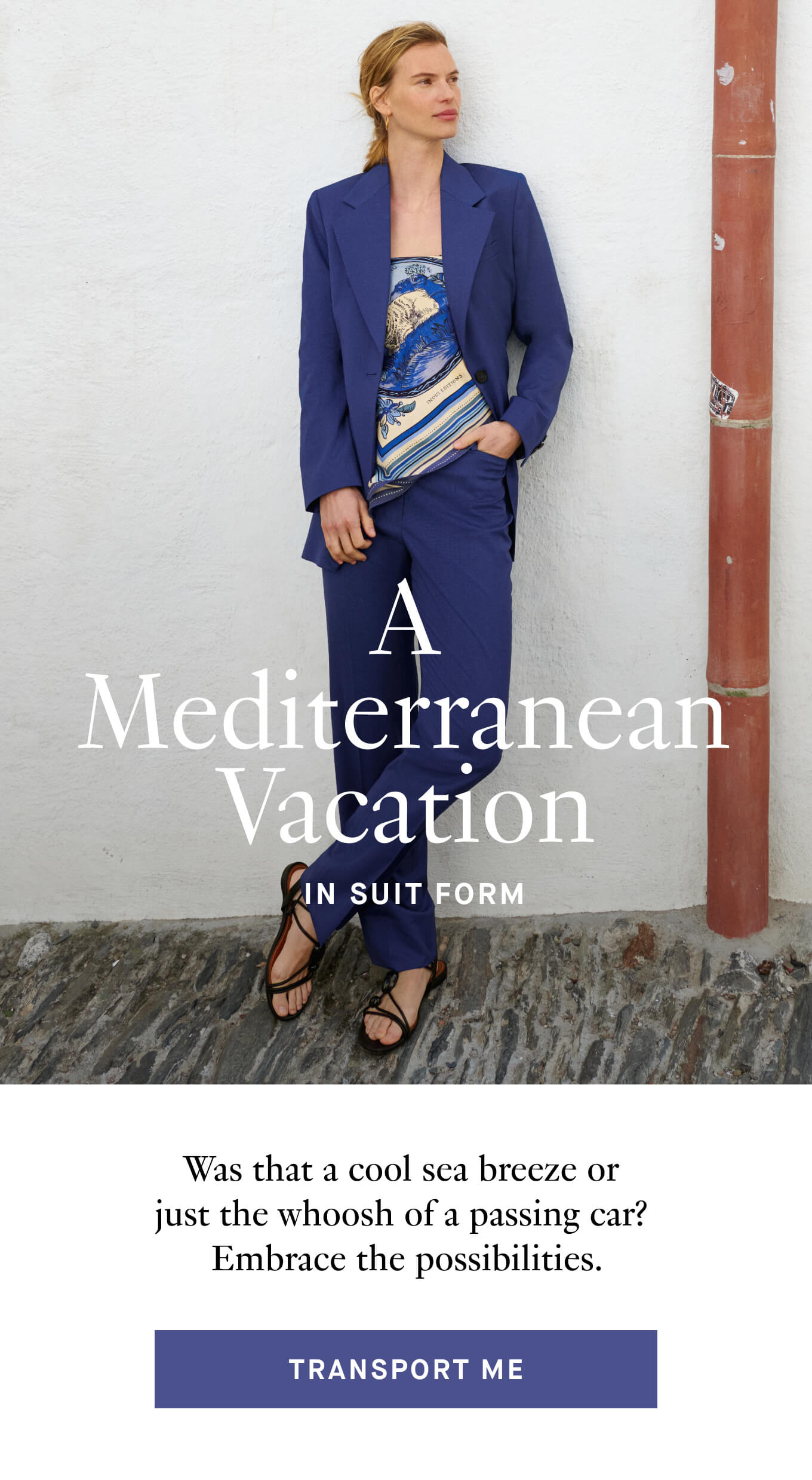 A Mediterranean Vacation in suit form