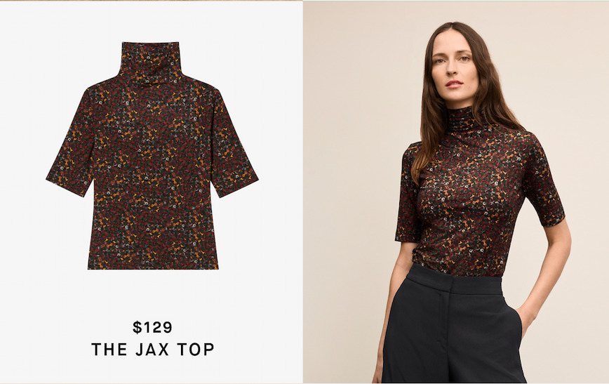 The Jax Turtleneck Tee - Printed Jersey