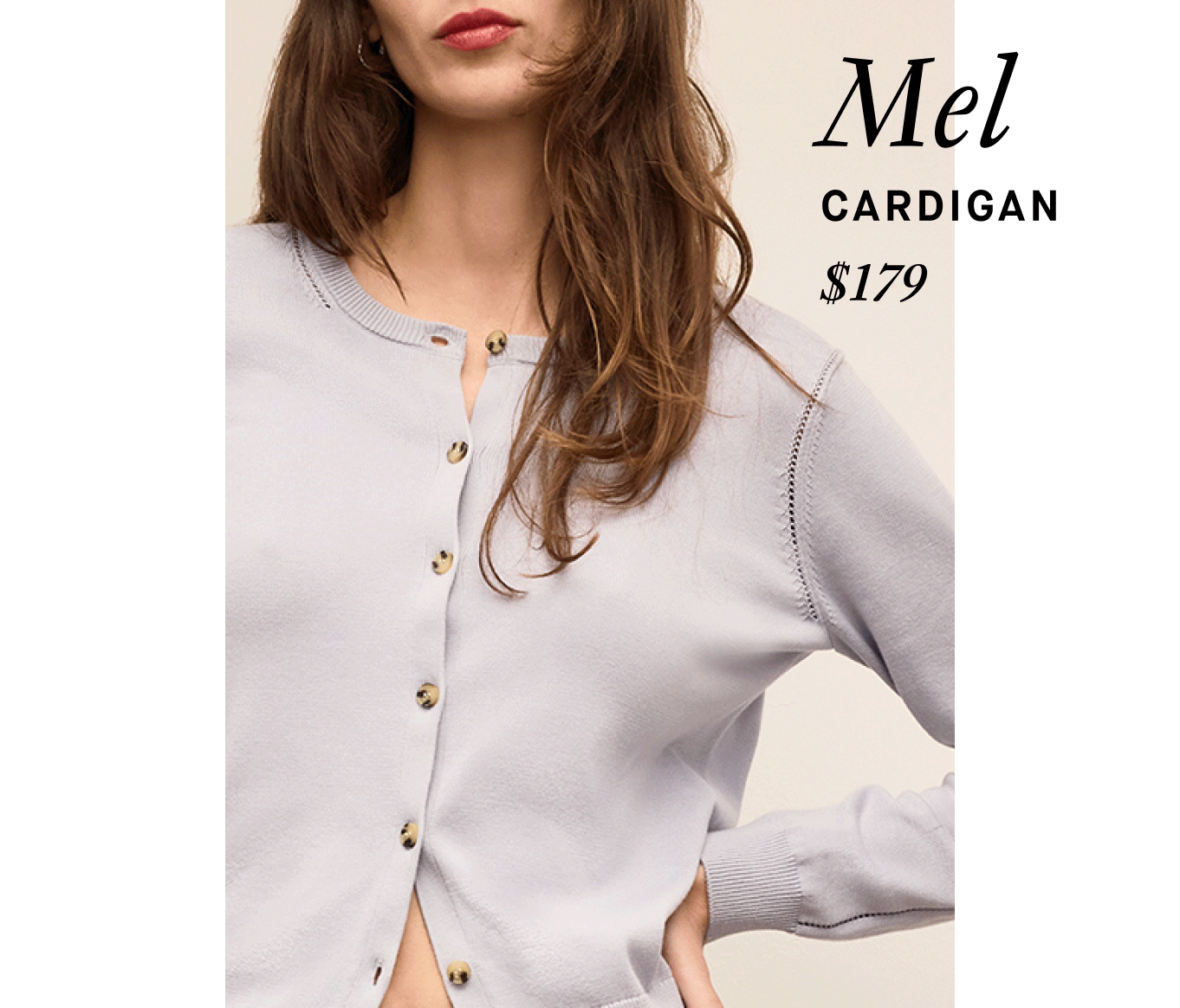 The Mel Pointelle Cardigan - Cotton Silk Knit