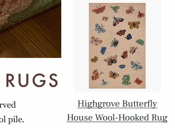 Highgrove Butterfly House Wool-Hooked Rug