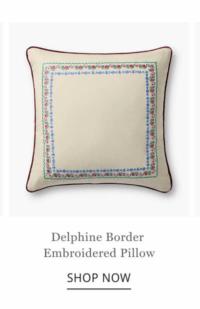 Delphine Border Embroidered Pillow
