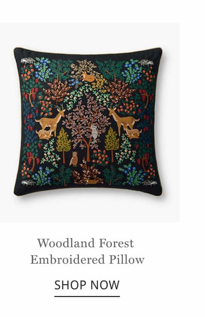 Woodland Forest Embroidered Pillow