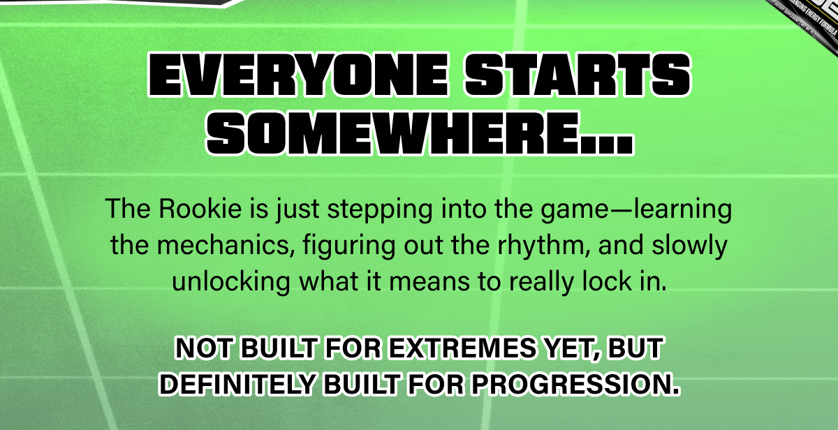 Everyone starts somewhere… The Rookie is just stepping into the game—learning the mechanics, figuring out the rhythm, and slowly unlocking what it means to really lock in.