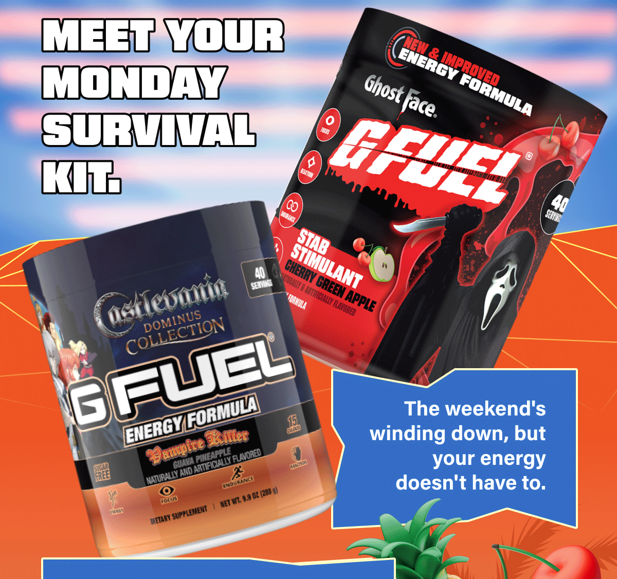 Meet your Monday survival kit. The weekend's winding down, but your energy doesn't have to.
