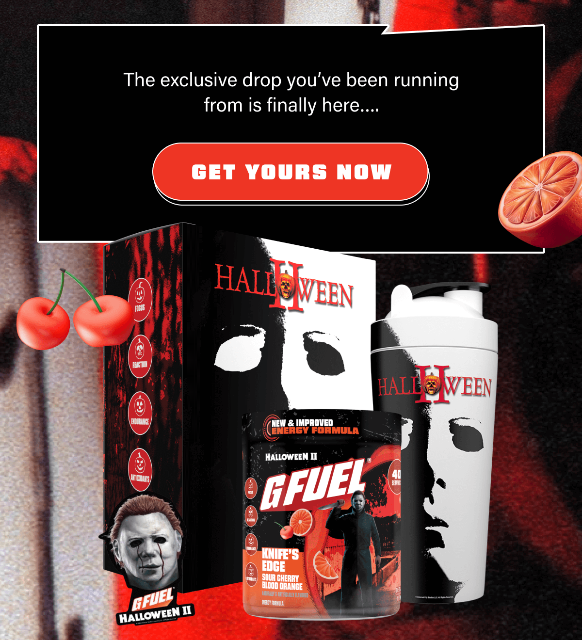 Our NEW Sour Cherry Blood Orange flavor slashes through fatigue with: