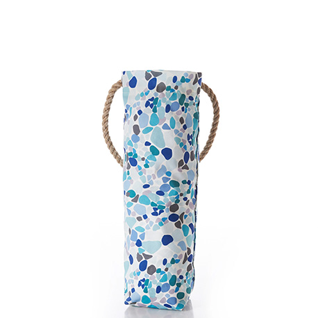 Sea Glass Print Wine Bag