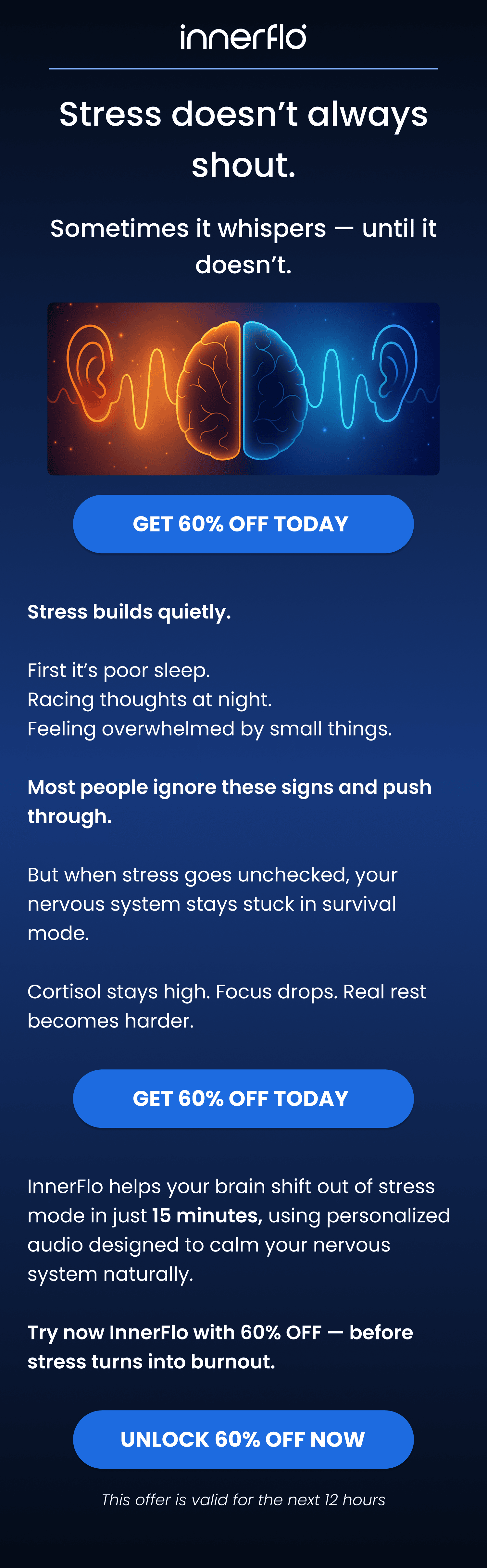 Stress doesn't always shout. Get 60% off today.