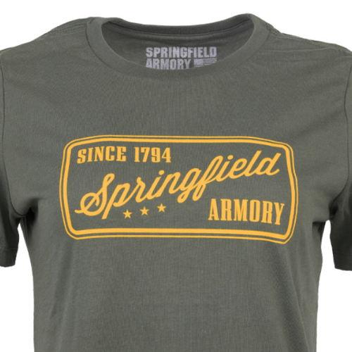 Ladies Springfield Armory Script Tee, Military Green