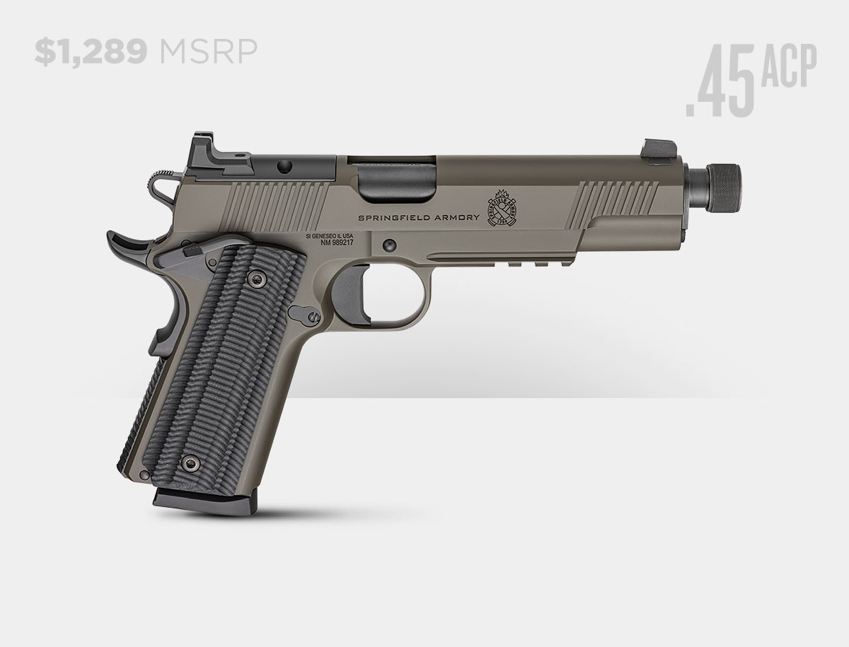 1911 Operator AOS Threaded Barre .45 ACP Handgun ODG Cerakote