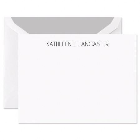 Shop White Modern Type Flat Card at Fine Stationery