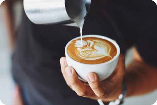 Pouring a latte 