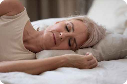 A mature woman sleeping
