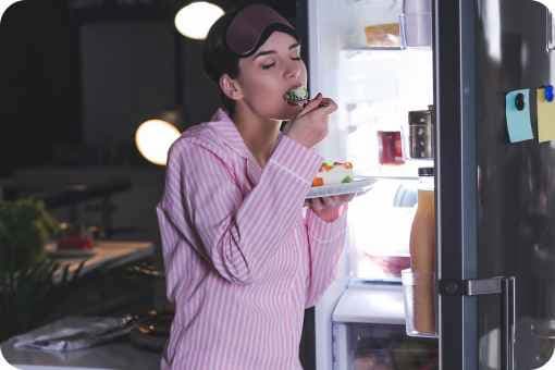 Women eating at night