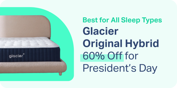 Best for All Sleep Styles, Glacier Original Hybrid, 60% Off for President's Day