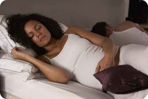 Sleeping pregnant woman 