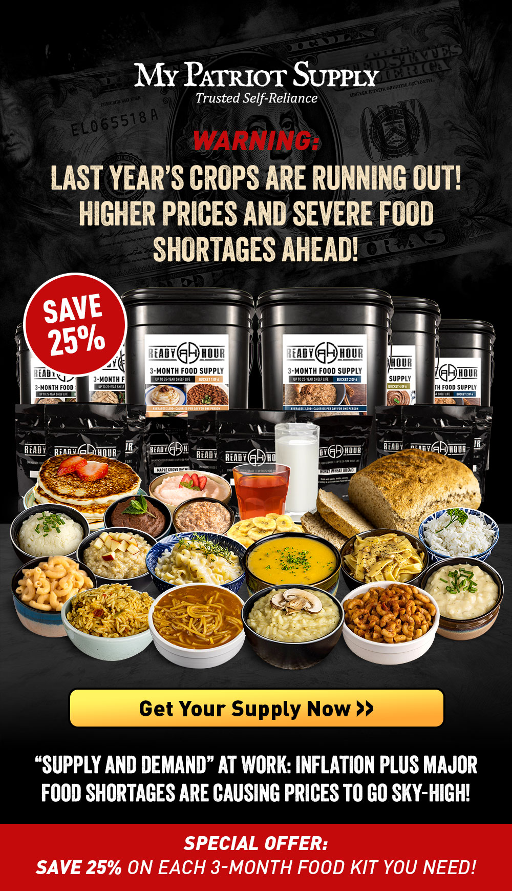 3 month Emergency food supply save 25%