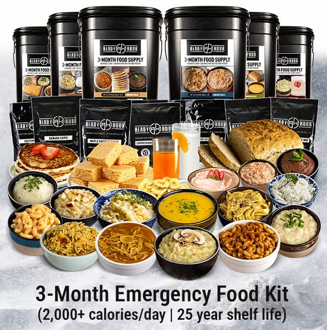 3-Month Emergency Food Kit (2,000+ calories/day | 25 year shelf life)