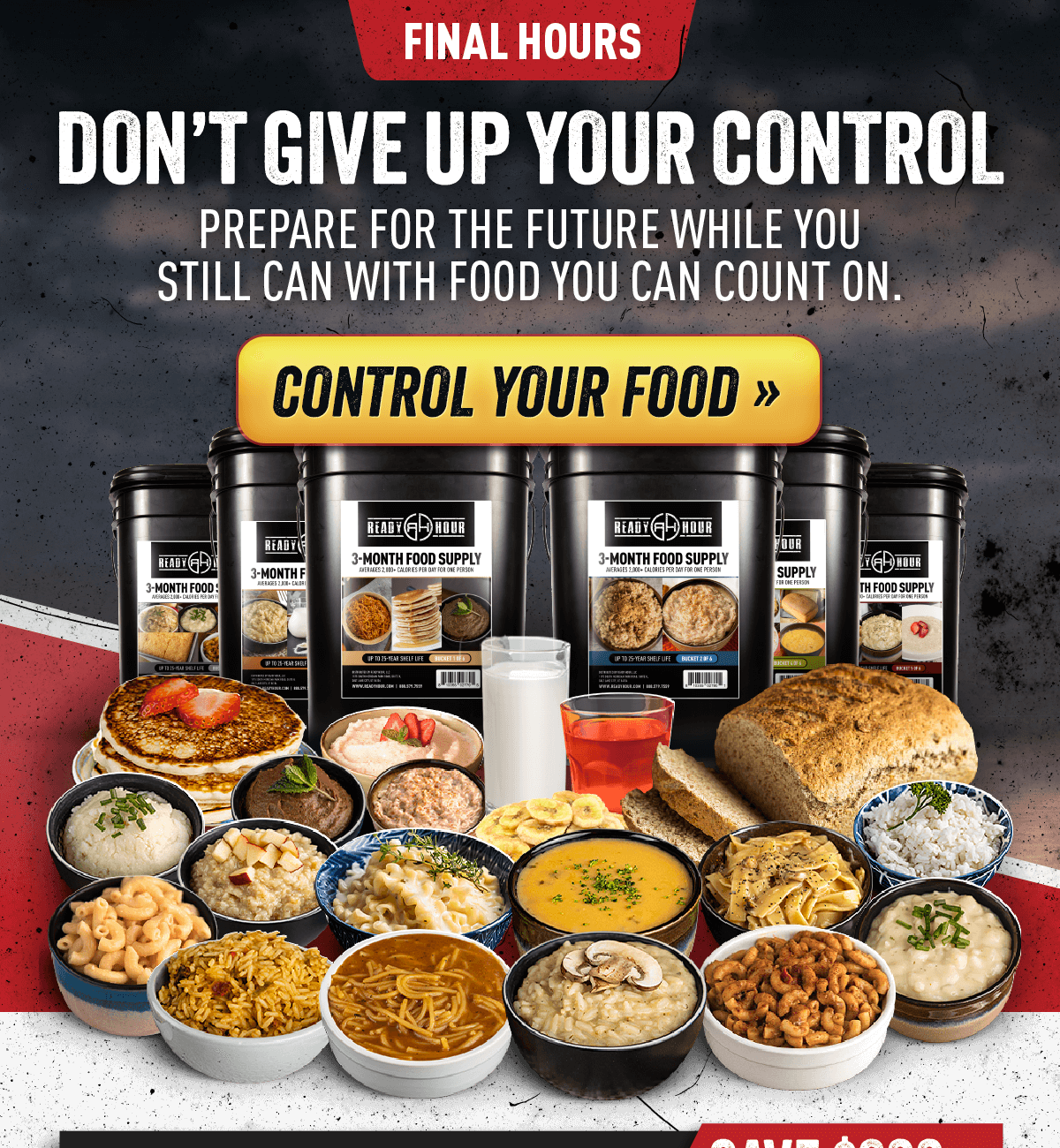 3-Month Emergency Food Supply (2,000+ calories/day)