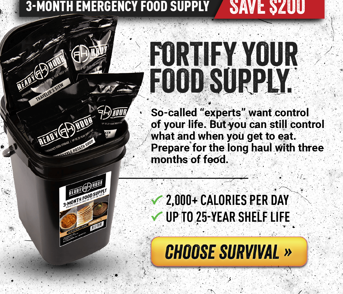 3-Month Emergency Food Supply (2,000+ calories/day)