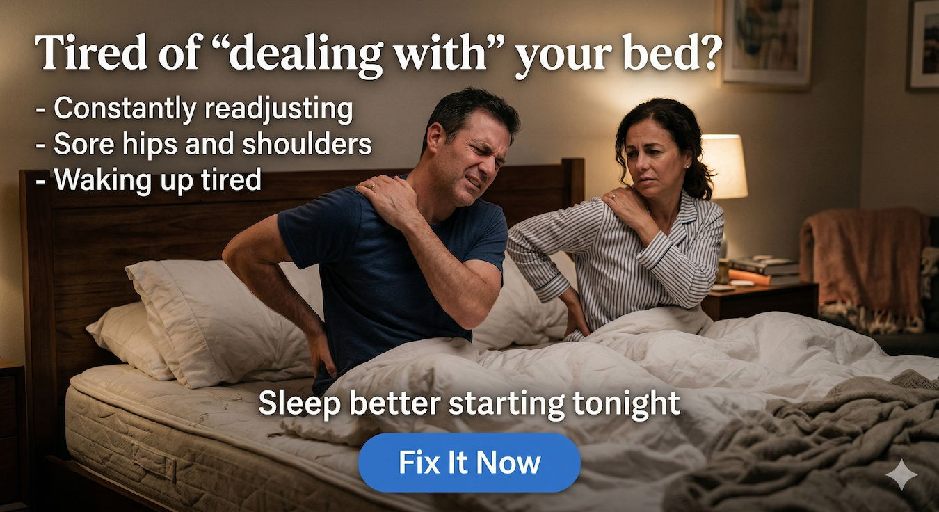 an image of a woman laying on a bed with a mattress