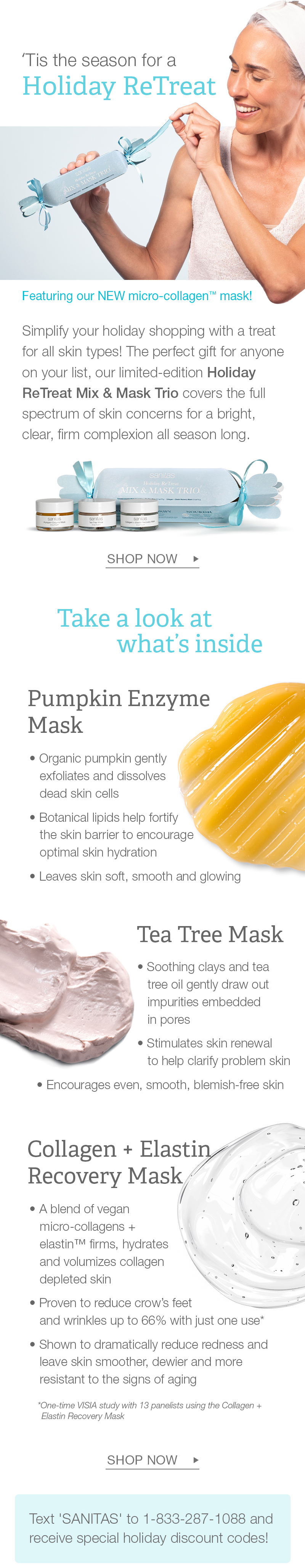 Our limited edition holiday kit is here! Sanitas Skincare