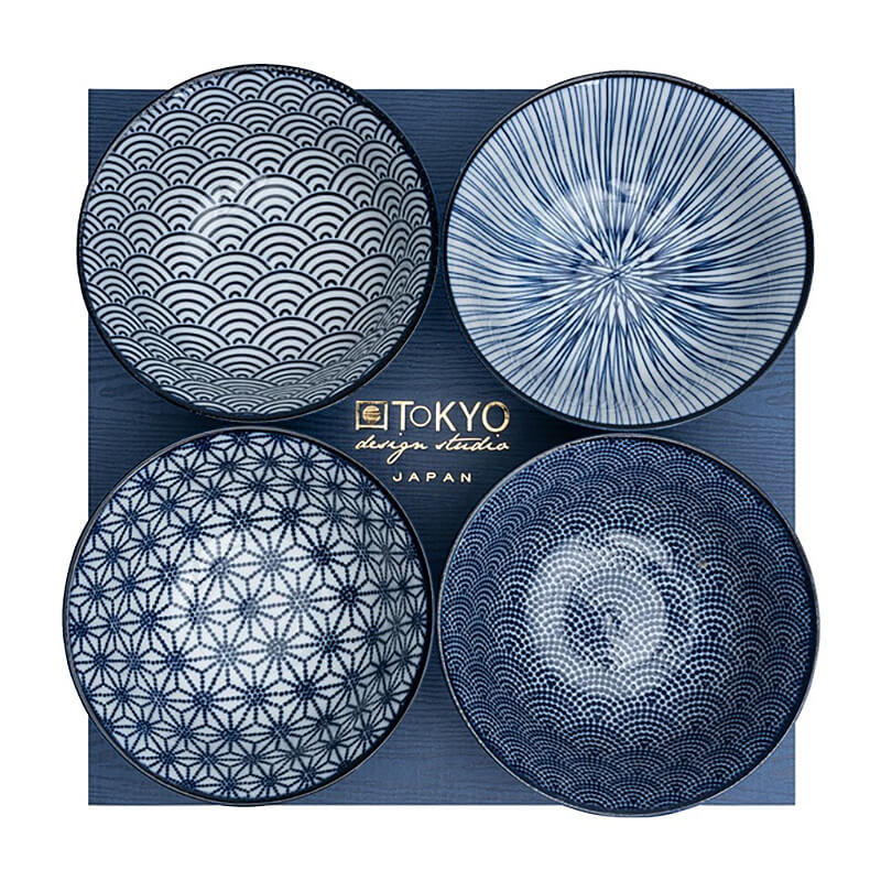 Set 4 Bowls Nippon Blue