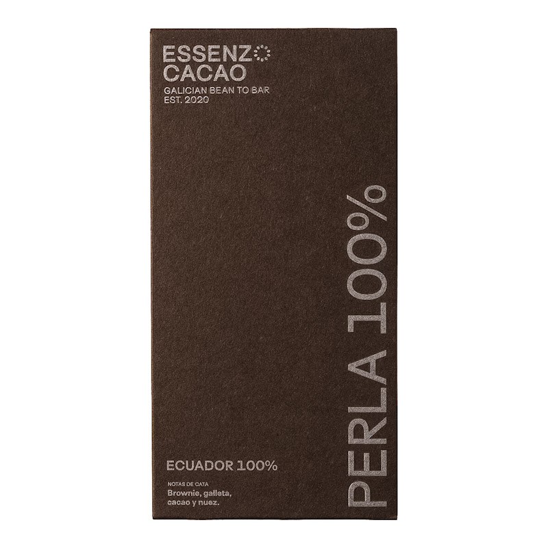 Tableta de chocolate PERLA 100%  Essenzo Cacao