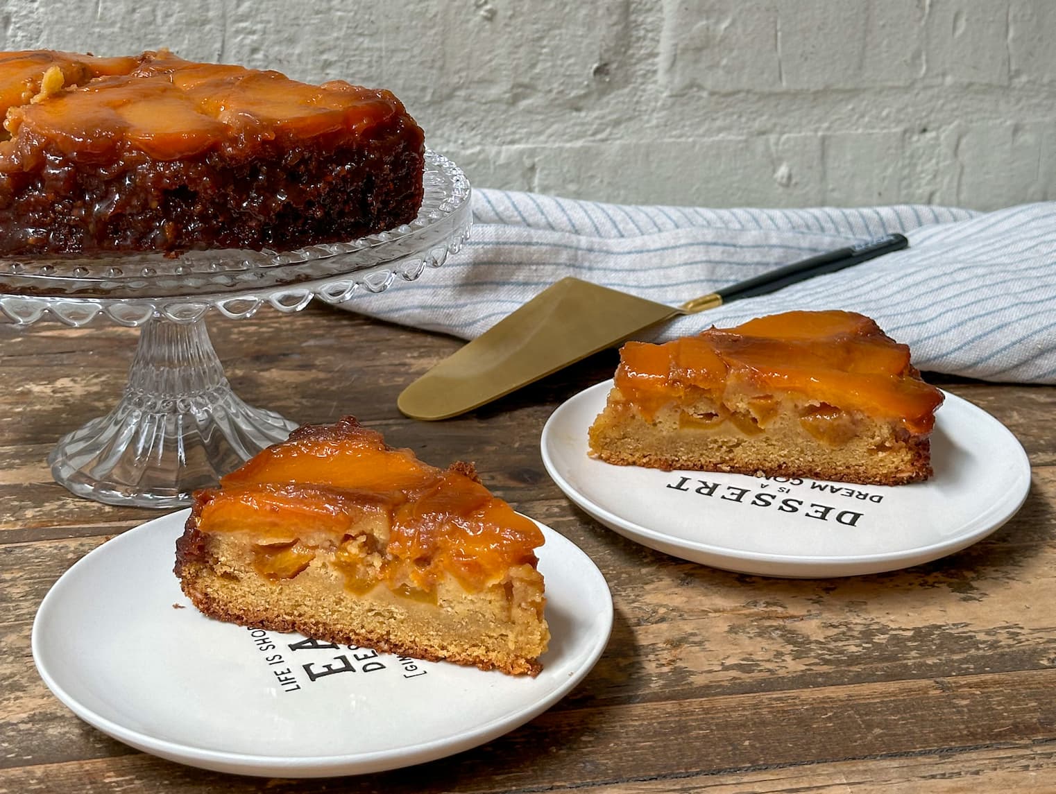 Tarta invertida de Melocotón al Bourbon