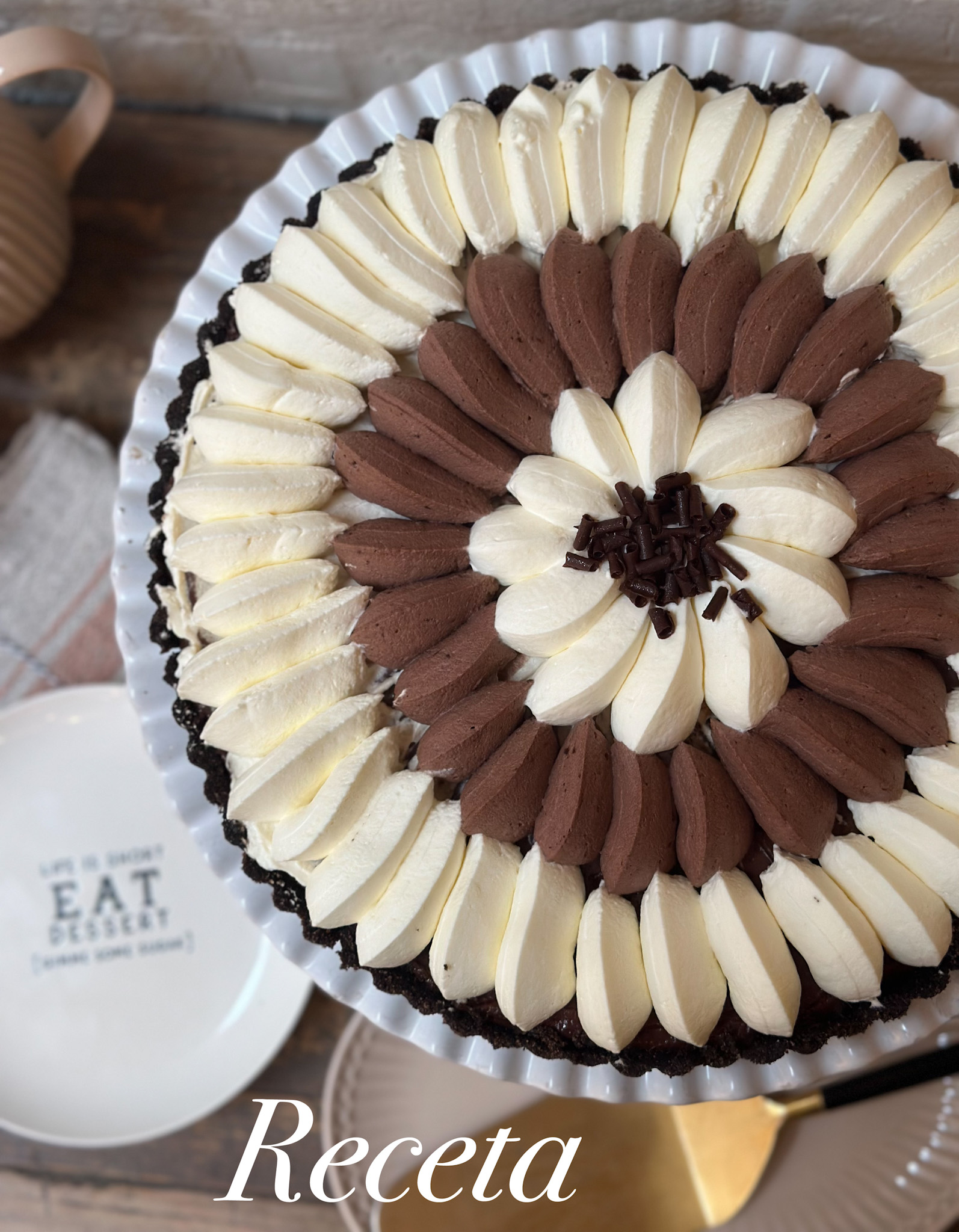 Crema de Chocolate y Café sobre base de Oreo