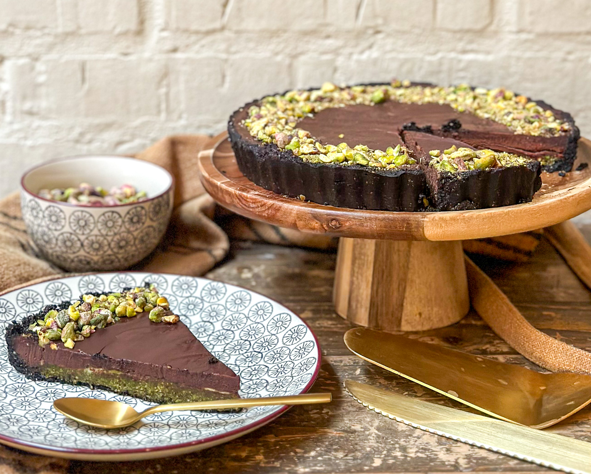 Tarta de Pistacho y Chocolate