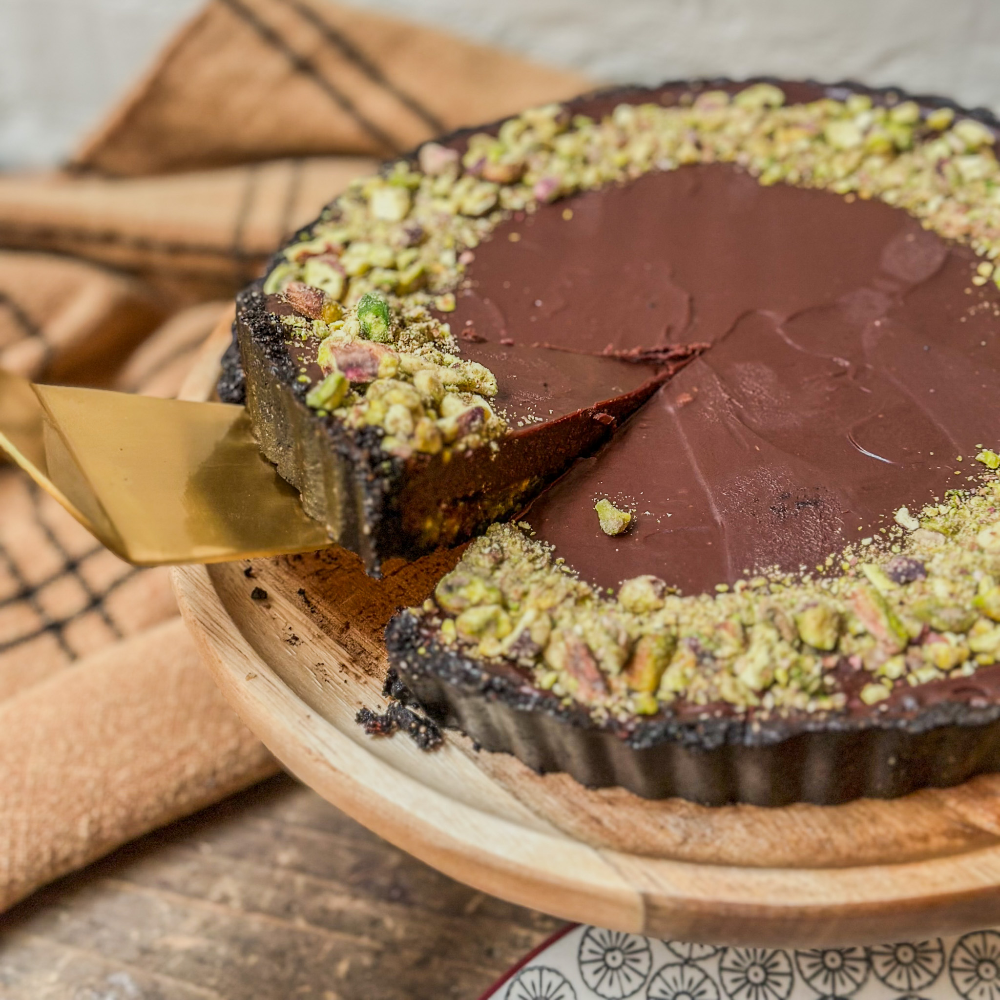 Tarta de Pistacho y Chocolate