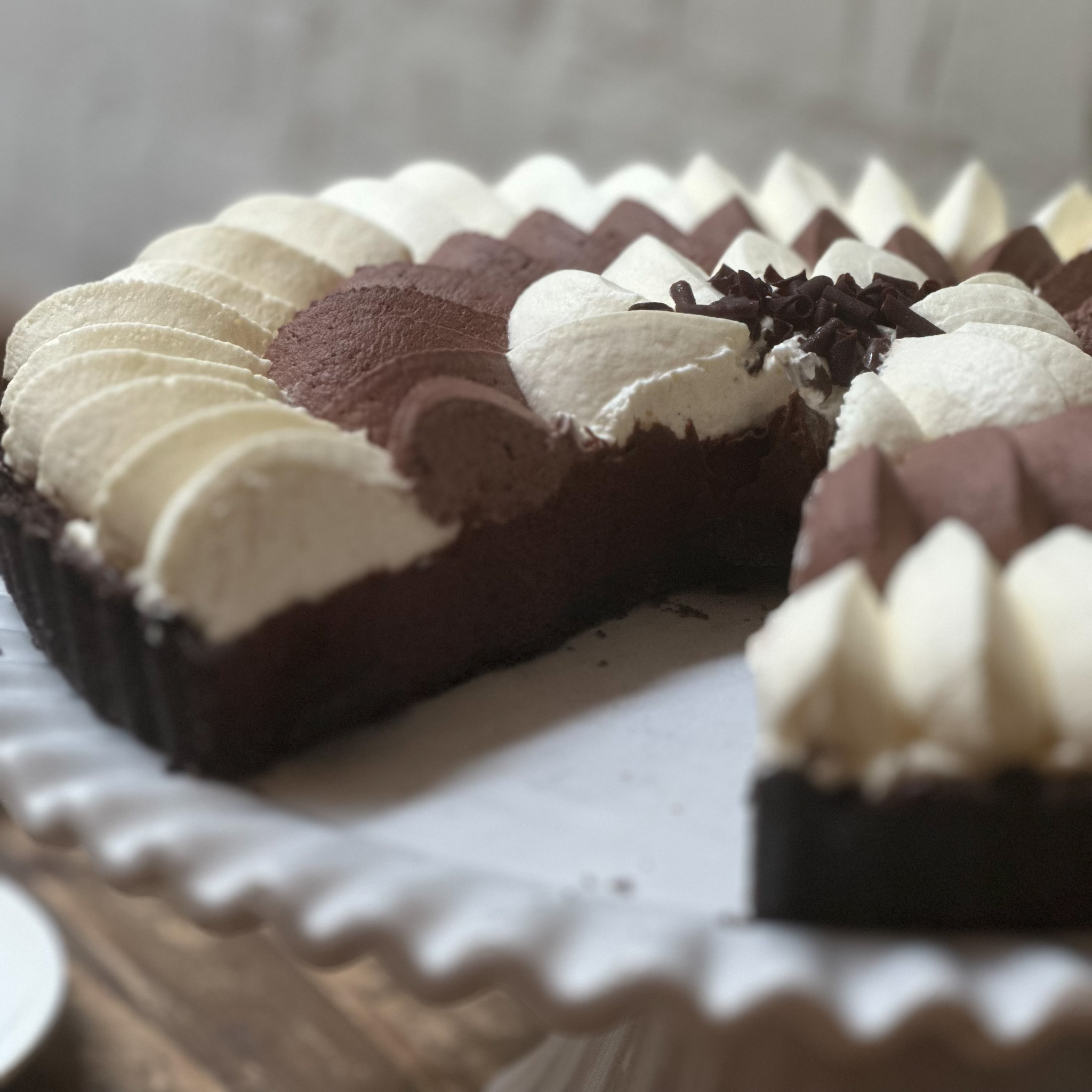 Crema de Chocolate y Café sobre base de Oreo