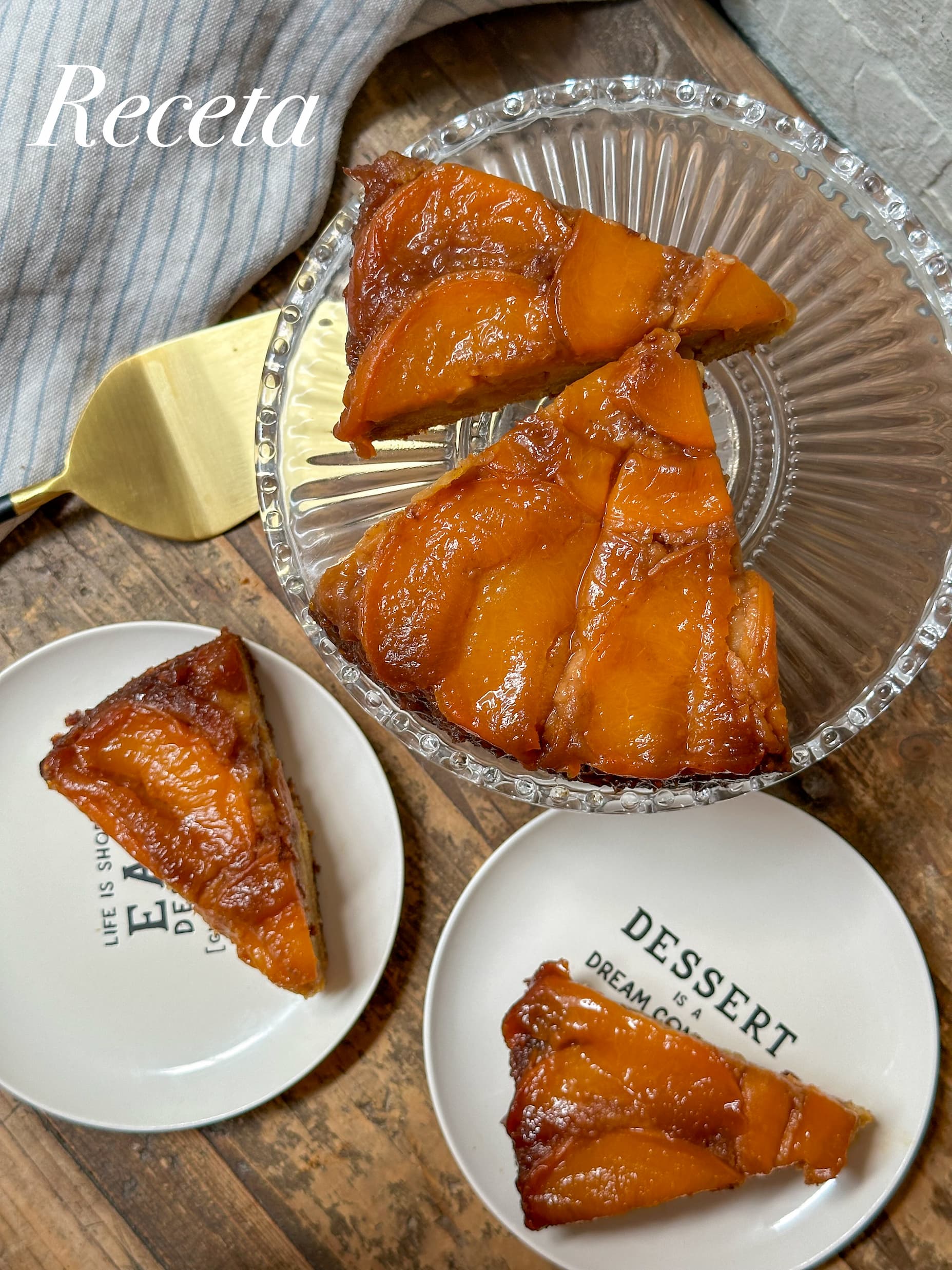 Tarta invertida de Melocotón al Bourbon