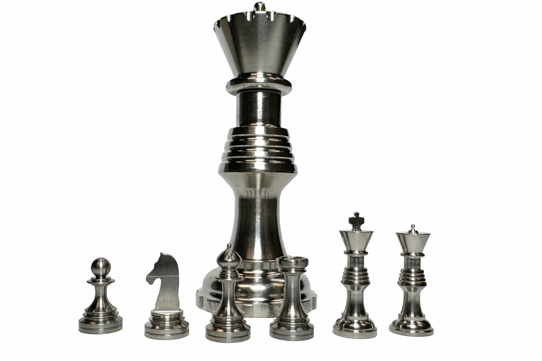 Titanium Chess Pieces Worlds Smallest by Maratac Build-A-Set