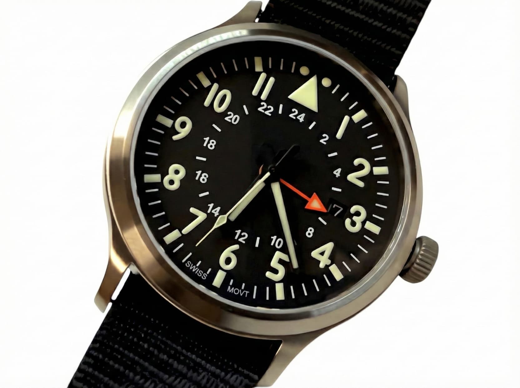 44mm Large Titanium GMT Watch by Maratac Gen 2 with Date Window