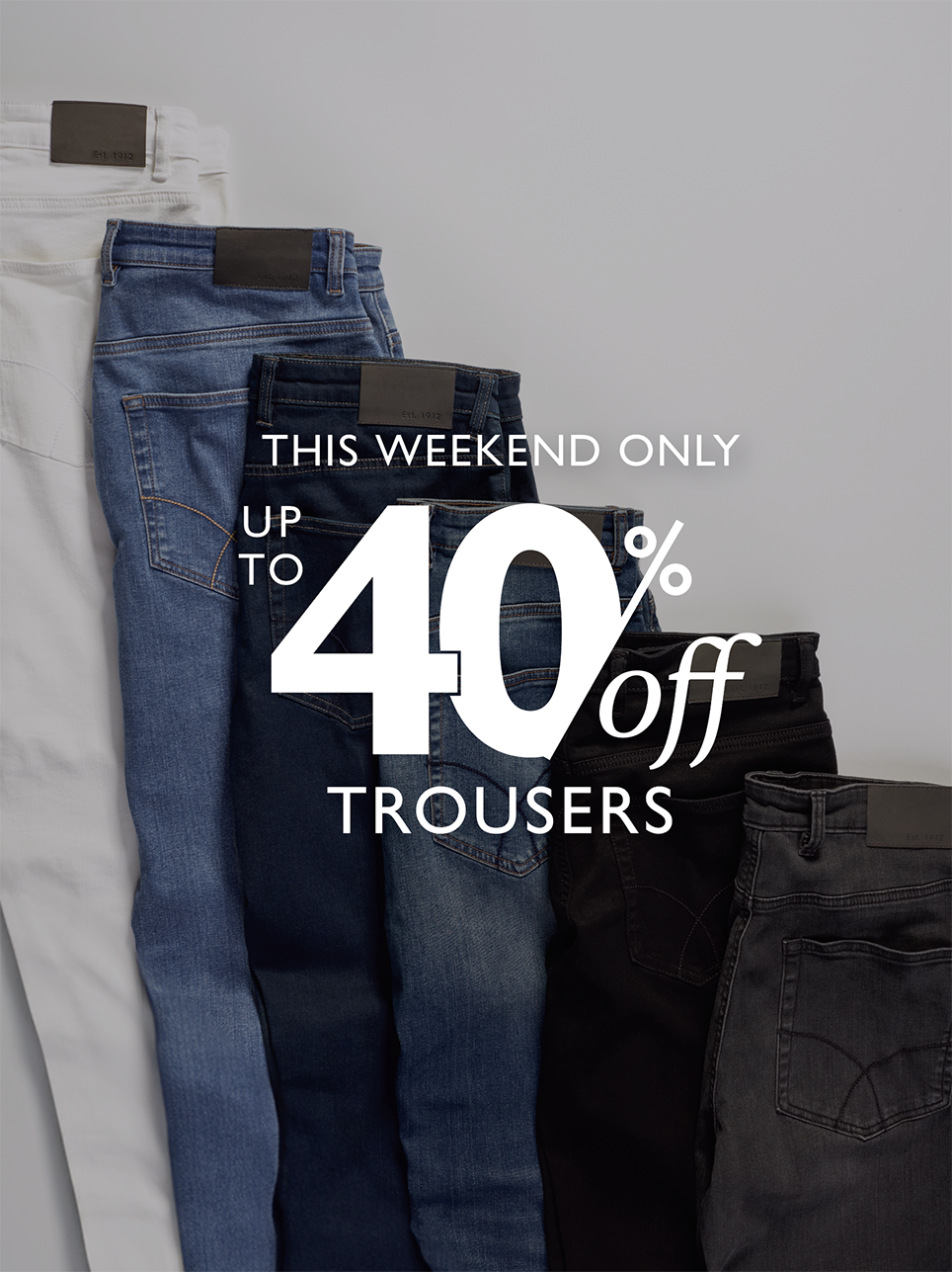 an image of a group of jeans with a sale tag