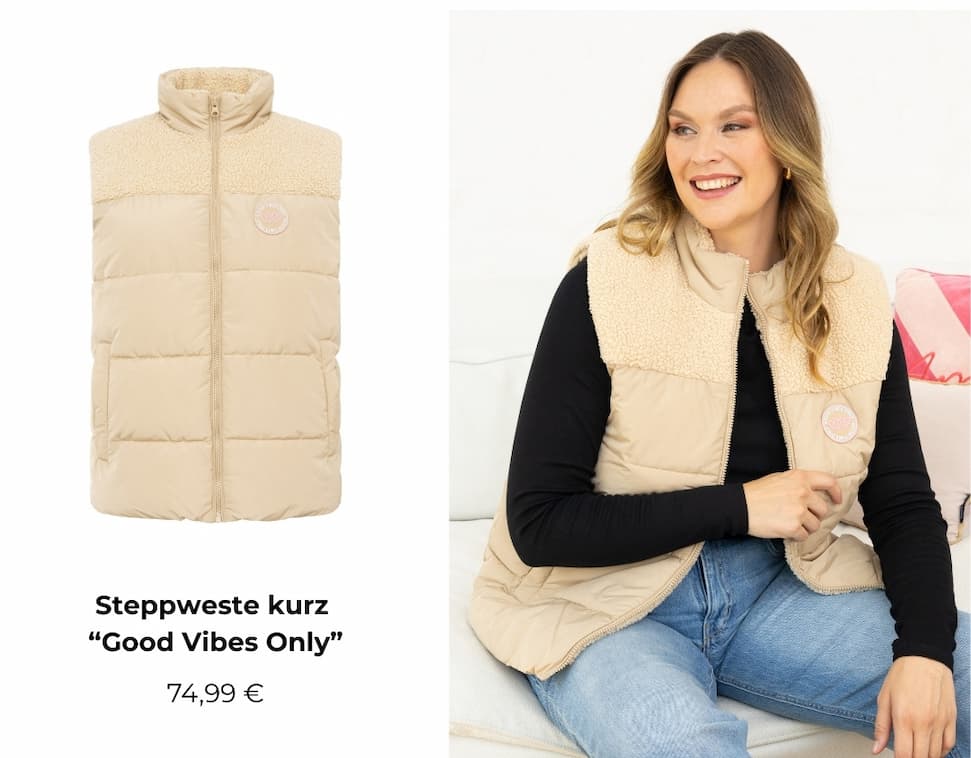 Steppweste "Good Vibes Only"